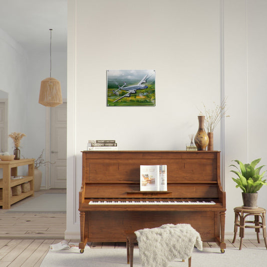 Thijs Postma - Poster - Acrylic - Lockheed L-749 Over Sawahs Acrylic Print TP Aviation Art