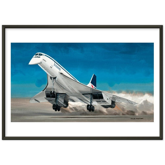 Thijs Postma - Poster - Aerospatiale-BAe Concorde Taking Off - Metal Frame Poster - Metal Frame TP Aviation Art