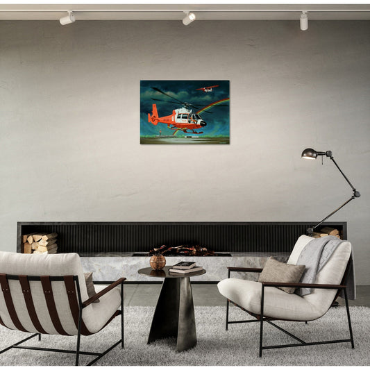 Thijs Postma - Poster - Aluminum - Aerospatiale Dauphin - Schreiner Airways Aluminum Print TP Aviation Art