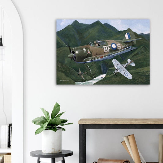 Thijs Postma - Poster - Aluminum - CA-13 Boomerang On Patrol Aluminum Print TP Aviation Art