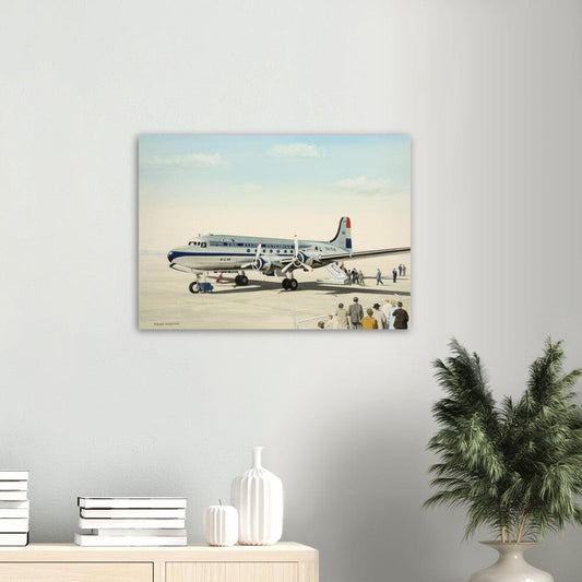 Thijs Postma - Poster - Aluminum - Douglas DC-4 Skymaster KLM PH-TLK Boarding Aluminum Print TP Aviation Art