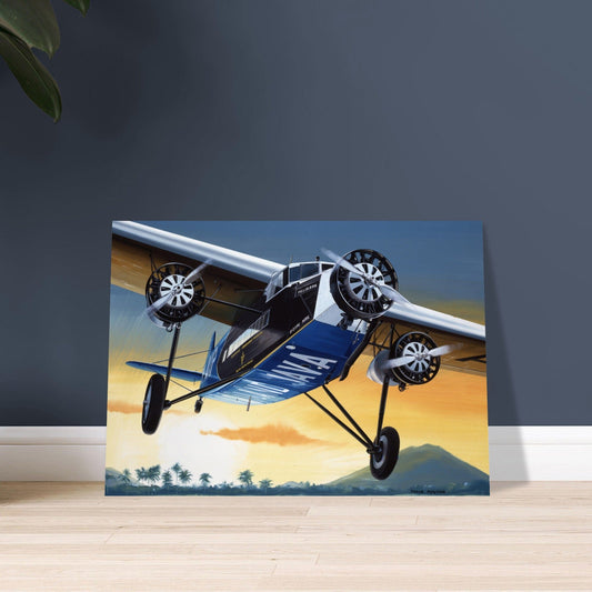 Thijs Postma - Poster - Aluminum - Fokker F.XVIII Pelikaan Flying To Batavia Aluminum Print TP Aviation Art