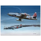 Thijs Postma - Poster - Aluminum - Lockheed P-80 Shooting A Lavochkin La-9 Over Korea - Brushed Brushed Aluminum Print TP Aviation Art 45x60 cm / 18x24″ 