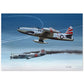 Thijs Postma - Poster - Aluminum - Lockheed P-80 Shooting A Lavochkin La-9 Over Korea - Brushed Brushed Aluminum Print TP Aviation Art 