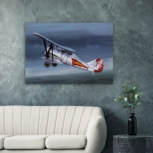Thijs Postma - Poster - Aluminum - Polikarpov I-5 In The Sky - Brushed Brushed Aluminum Print TP Aviation Art
