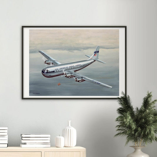 Thijs Postma - Poster - Boeing 377 Stratocruiser In The Far East - Metal Frame Poster - Metal Frame TP Aviation Art