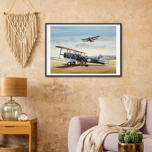 Thijs Postma - Poster - Boeing 40 Getting Aboard - Metal Frame Poster - Metal Frame TP Aviation Art