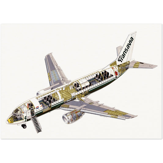 Thijs Postma - Poster - Boeing 737-300 Transavia Cutaway Poster Only TP Aviation Art