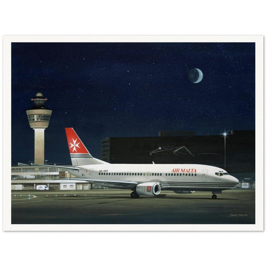 Thijs Postma - Poster - Boeing 737 Air Malta 9H-ABS Parked Poster Only TP Aviation Art