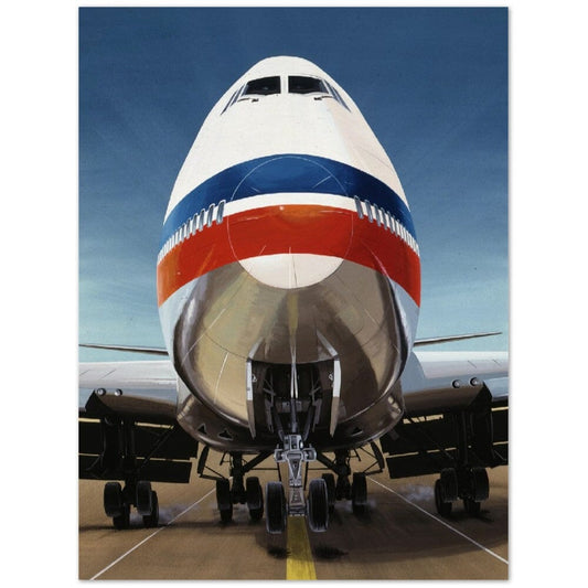 Thijs Postma - Poster - Boeing 747 Jumbo Jet Landing Poster Only TP Aviation Art 45x60 cm / 18x24″