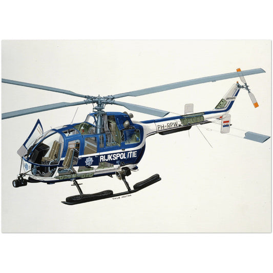 Thijs Postma - Poster - Bolkow Bo-105 Cutaway Poster Only TP Aviation Art