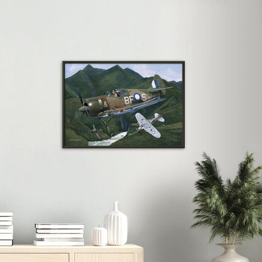 Thijs Postma - Poster - CA-13 Boomerang On Patrol - Metal Frame Poster - Metal Frame TP Aviation Art