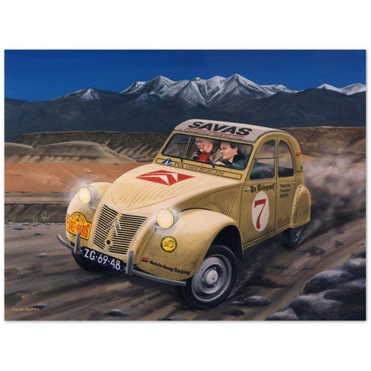 Thijs Postma - Poster - Car Citroen 01 CV-2 Paris-Beijing Poster Only TP Aviation Art