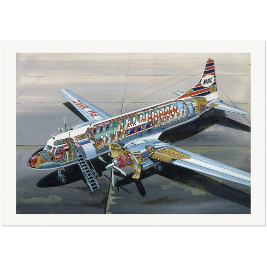 Thijs Postma - Poster - Convair 640 Cutaway Poster Only TP Aviation Art
