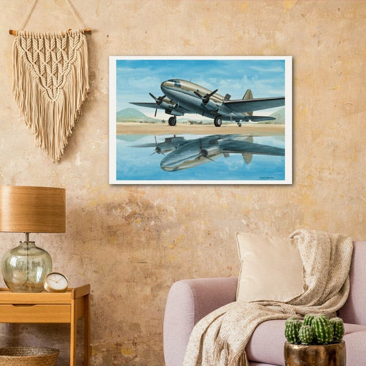 Thijs Postma - Poster - Curtiss C-46 With Water Reflection Poster Only TP Aviation Art