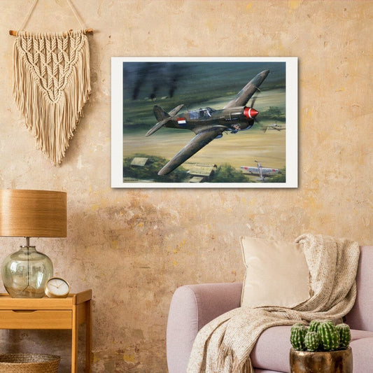 Thijs Postma - Poster - Curtiss P-40N Warhawk On The Attack Poster Only TP Aviation Art