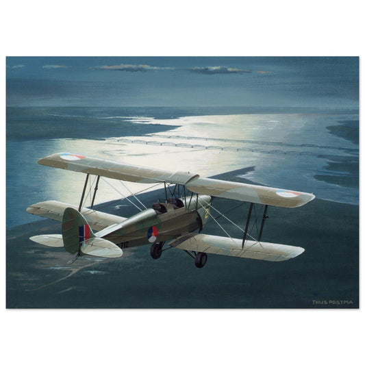 Thijs Postma - Poster - De Havilland DH.82A Tiger Moth Over Moerdijk Poster Only TP Aviation Art 50x70 cm / 20x28″