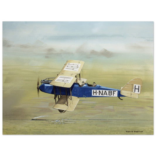 Thijs Postma - Poster - De Havilland DH.9 Over Railroad Tracks Poster Only TP Aviation Art 45x60 cm / 18x24″