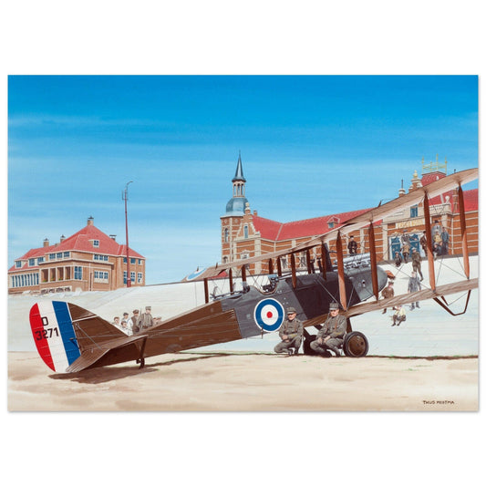 Thijs Postma - Poster - De Havilland DH.9 RAF Emergency Landing 1918 Poster Only TP Aviation Art 50x70 cm / 20x28″