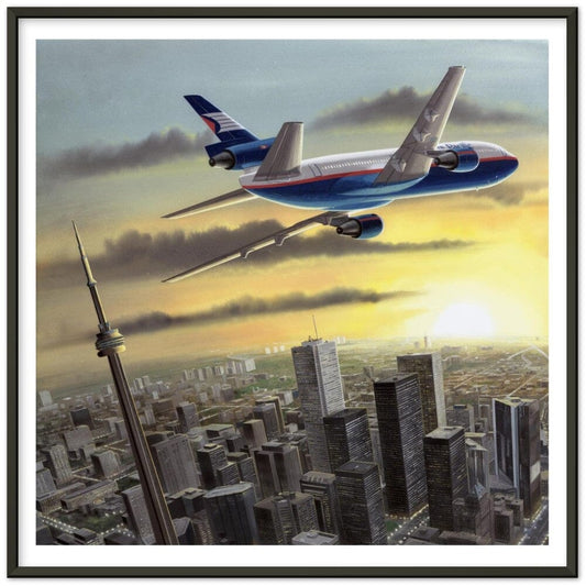 Thijs Postma - Poster - Douglas DC-10 CPA Over Toronto - Metal Frame Poster - Metal Frame TP Aviation Art