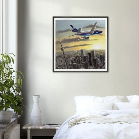 Thijs Postma - Poster - Douglas DC-10 CPA Over Toronto - Metal Frame Poster - Metal Frame TP Aviation Art