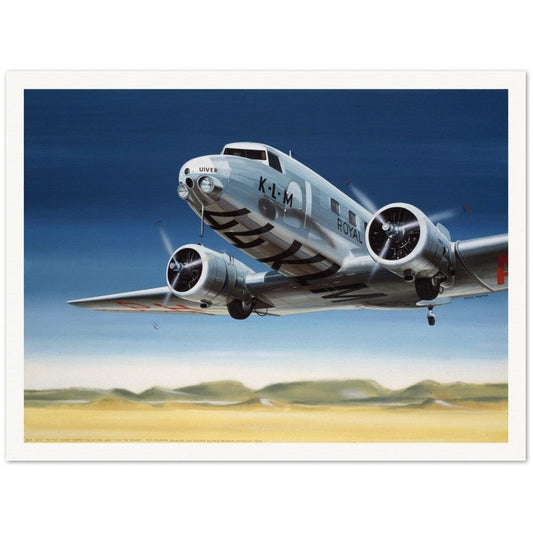 Thijs Postma - Poster - Douglas DC-2 Uiver Over Desert Poster Only TP Aviation Art