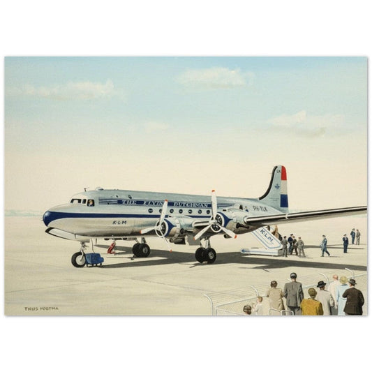 Thijs Postma - Poster - Douglas DC-4 Skymaster KLM PH-TLK Boarding Poster Only TP Aviation Art