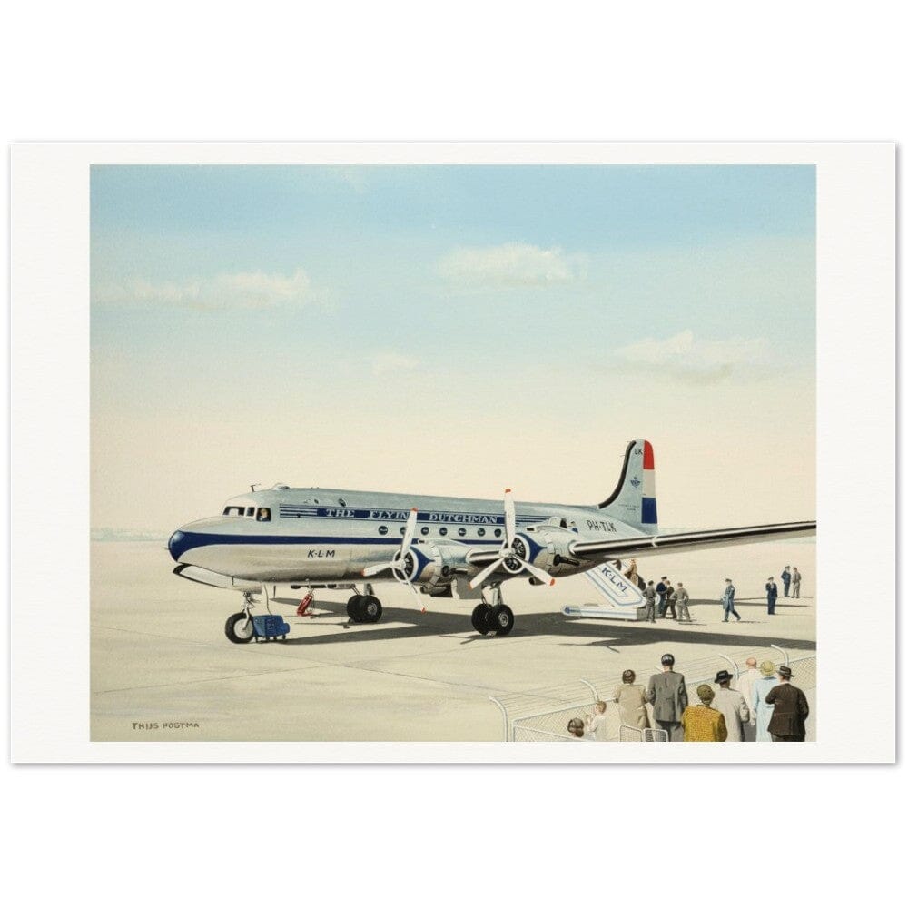 Thijs Postma - Poster - Douglas DC-4 Skymaster KLM PH-TLK Boarding Poster Only TP Aviation Art 70x100 cm / 28x40″ 