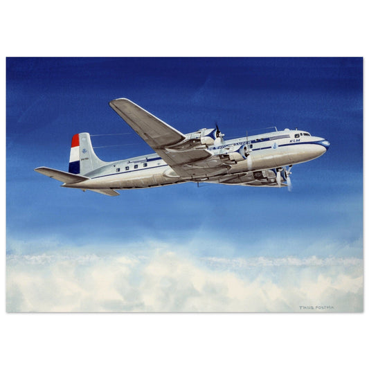 Thijs Postma - Poster - Douglas DC-6 KLM PH-TDI Poster Only TP Aviation Art 50x70 cm / 20x28″
