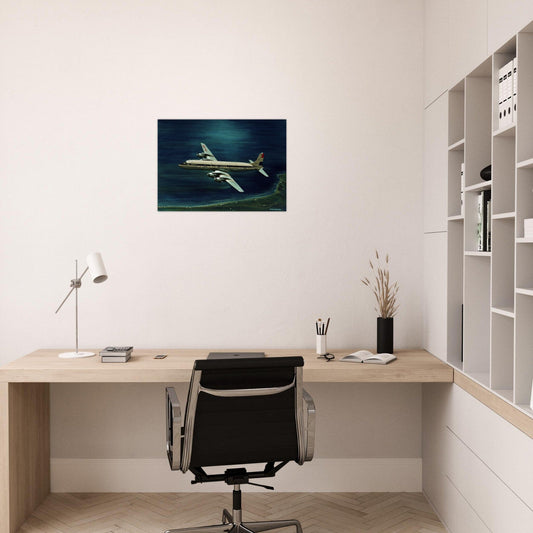 Thijs Postma - Poster - Douglas DC-7C KLM At Night Poster Only TP Aviation Art