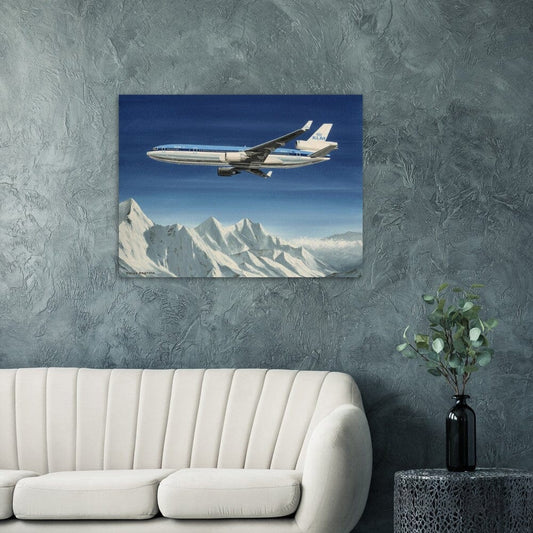 Thijs Postma - Poster - Douglas MD-11 Flying Over Snowy Mountains Poster Only TP Aviation Art