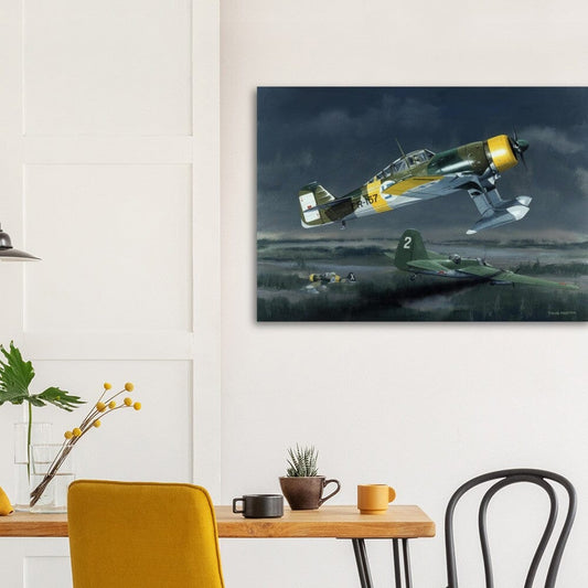 Thijs Postma - Poster - Fokker D.XXI Combating A Russian Aircraft In Finland Poster Only TP Aviation Art