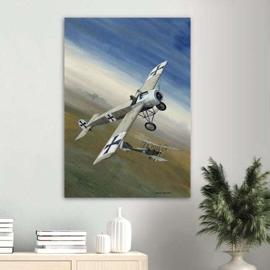 Thijs Postma - Poster - Fokker E.III 'Eindecker' Encountering The French Poster Only TP Aviation Art