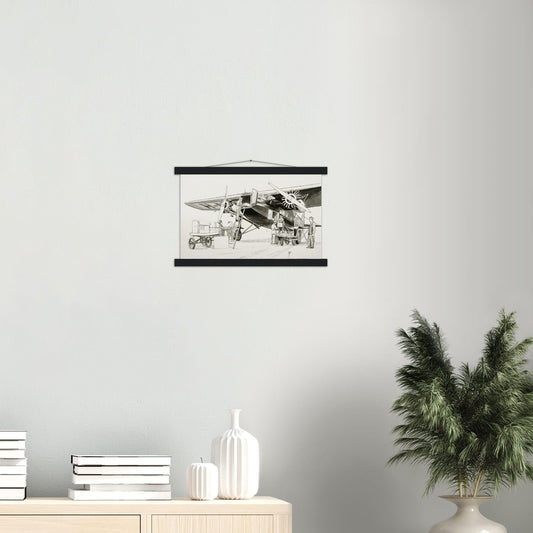 Thijs Postma - Poster - Fokker F.VIII H-NAFD Drawing - Hanger Poster - Hanger TP Aviation Art