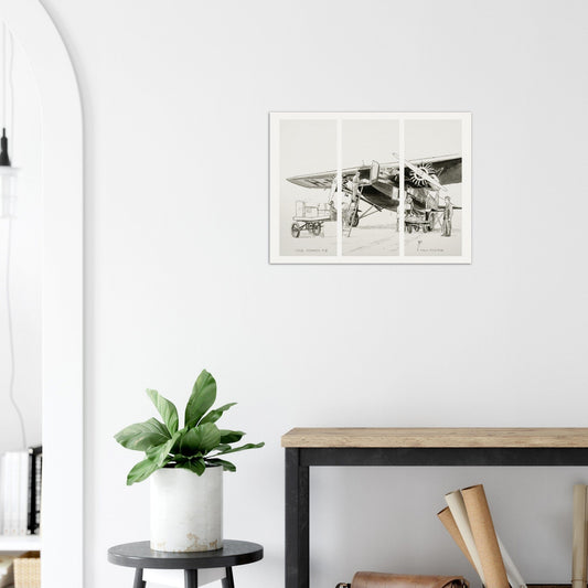 Thijs Postma - Poster - Fokker F.VIII H-NAFD Drawing - Panels Poster Only TP Aviation Art