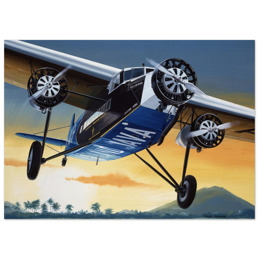 Thijs Postma - Poster - Fokker F.XVIII Pelikaan Flying To Batavia Poster Only TP Aviation Art 50x70 cm / 20x28″