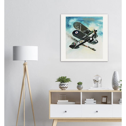 Thijs Postma - Poster - Gloster Gladiator Over Malta Shooting Down An Italian Plane Poster Only TP Aviation Art