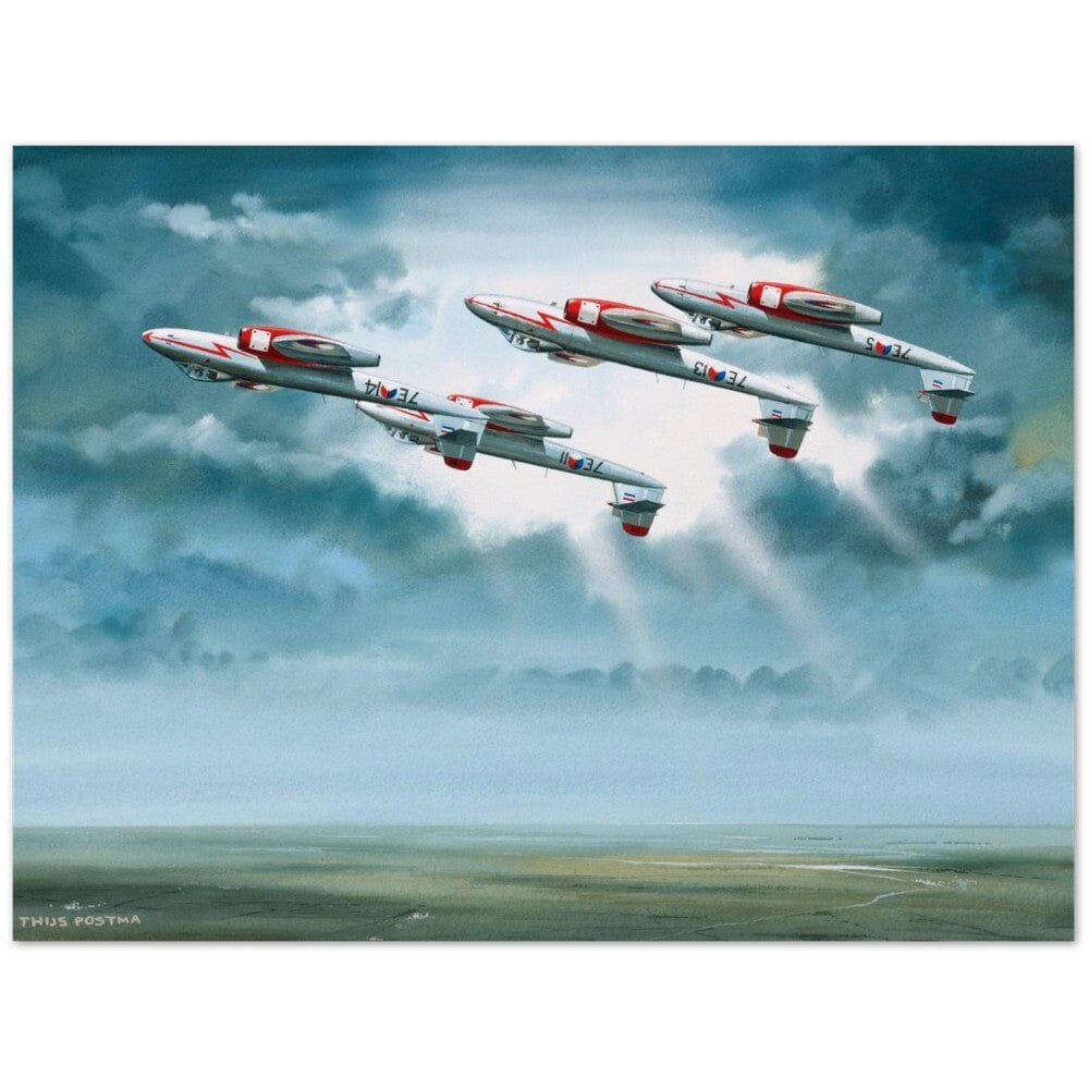 Thijs Postma - Poster - Gloster Meteor F Mk.8 Of The Four Diamonds Team Poster Only TP Aviation Art 45x60 cm / 18x24″