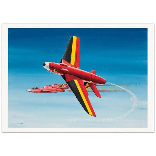 Thijs Postma - Poster - Hawker Hunter F-6 Red Devils Poster Only TP Aviation Art