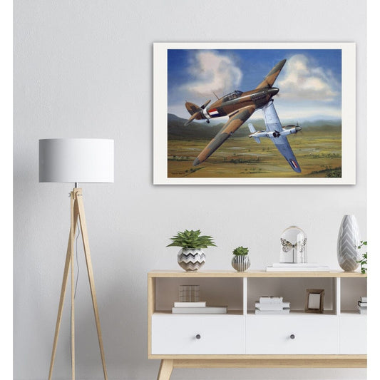 Thijs Postma - Poster - Hawker Hurricane Mk.IIBs Of The KNIL Protecting The Indies Poster Only TP Aviation Art