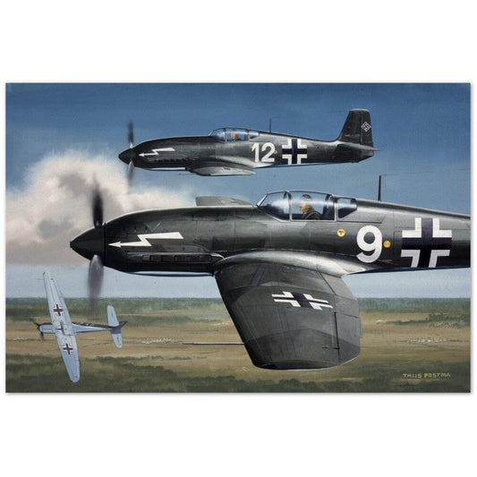 Thijs Postma - Poster - Heinkel He 100 Close Up In Action Poster Only TP Aviation Art