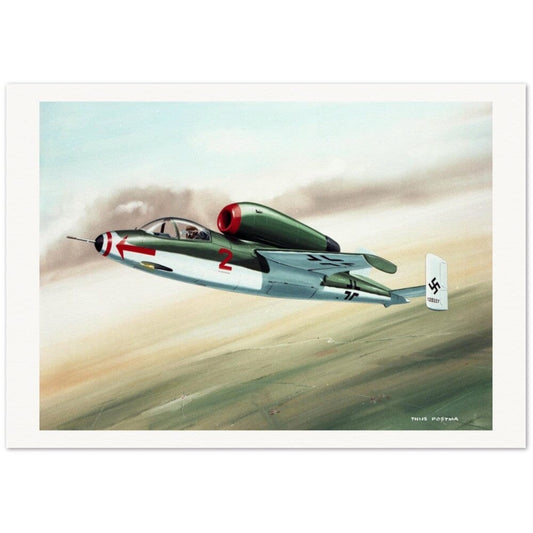 Thijs Postma - Poster - Heinkel He 162 Takes To The Sky Poster Only TP Aviation Art