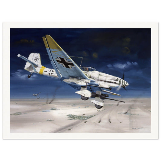 Thijs Postma - Poster - Junkers Ju 87G Stuka Hans-Ulrich Rudel Poster Only TP Aviation Art 60x80 cm / 24x32″
