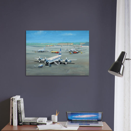 Thijs Postma - Poster - Lockheed Electra II At Schiphol With Viscount And Super Constellation Poster Only TP Aviation Art