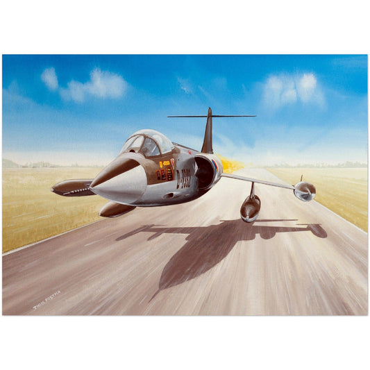 Thijs Postma - Poster - Lockheed F-104G KLu D-8332 On The Deck Poster Only TP Aviation Art