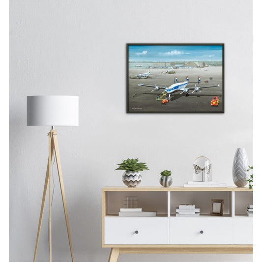 Thijs Postma - Poster - Lockheed L-1049 Super Constellation PH-LKC 1965 - Metal Frame Poster - Metal Frame TP Aviation Art