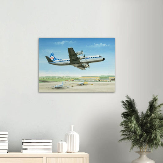 Thijs Postma - Poster - Lockheed L-188 Electra II PH-LLA Passing Over Sisters Poster Only TP Aviation Art