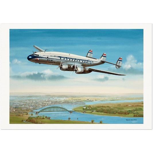 Thijs Postma - Poster - Lockheed L-749 PH-TFE Utrecht Poster Only TP Aviation Art