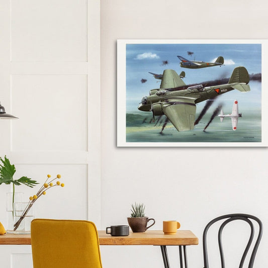 Thijs Postma - Poster - Martin 139 KNIL Attacking Japanese Poster Only TP Aviation Art