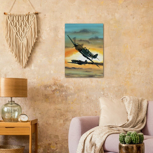 Thijs Postma - Poster - Messerschmitt Bf 109E Shot A Lavochkin LaGG-3 Poster Only TP Aviation Art